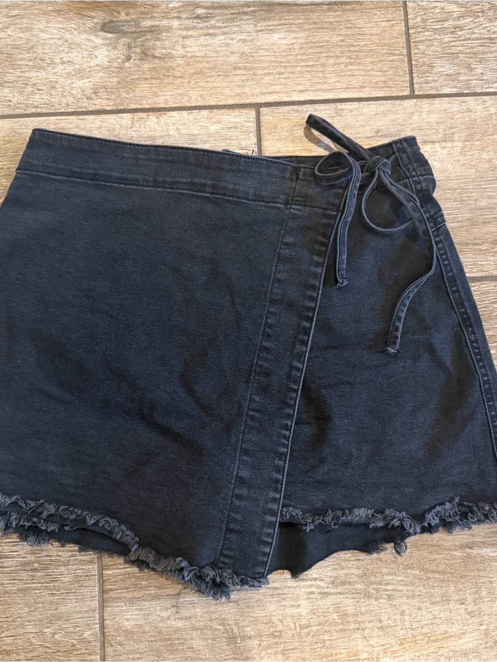 Versona Black Denim Wrap Skort